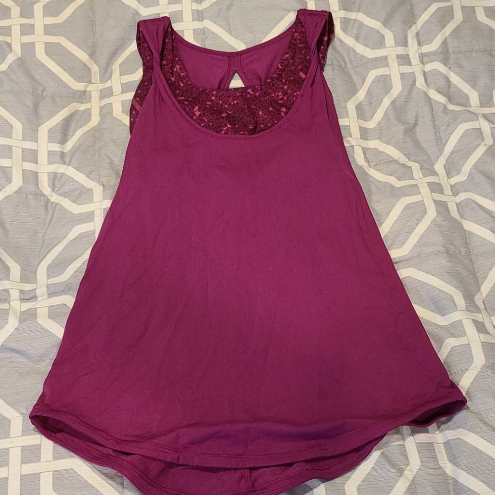 Sports bra with tank top attached workout tank top